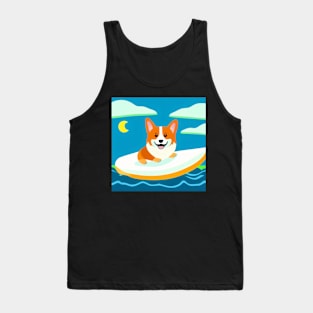 Surfing Corgi Dog Tank Top